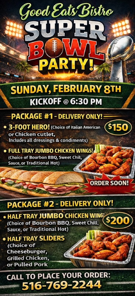 Good Eats Super Bowl Menu